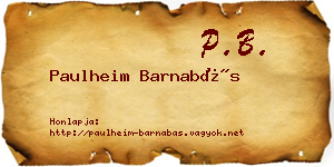 Paulheim Barnabás névjegykártya